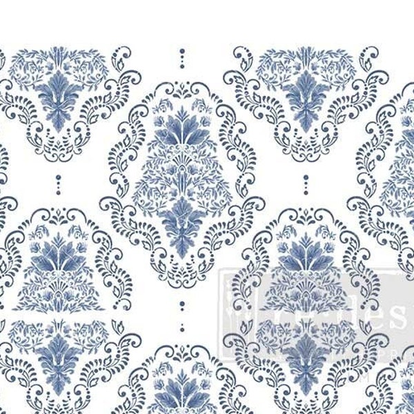 Dana Damask Kacha Decor Transfer - Redesign Transfer - Furniture Decor Transfer - total sheet size 24″x35″ cut into 2 sheets