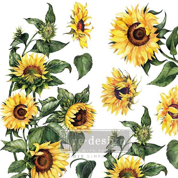 Tournesol - reDesign Furniture Decor Transfer - Rub on Image Transfer - 2 feuilles 24" x 35"