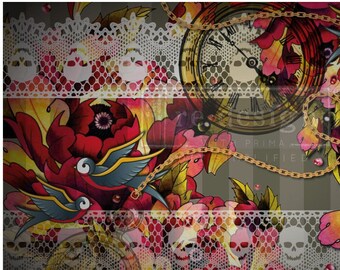 Ink & Lace Decoupage Paper: Floral Furniture Transfer (19" x 30")