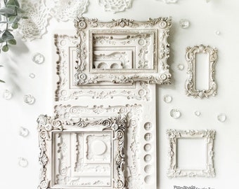 Baroque Frames Finnabair Decor Mixed Media Mould - 5&quot; x 8&quot; Furniture Decor Mould