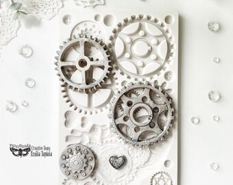 【新品】Finnabair 5x8インチシリコンモールド (Love Machi Finnabair Underworld デコレーションモールド：頭蓋骨、骨、翼 - 5