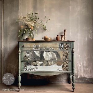 LIMITED EDITION Calm Foxes - A1 Decoupage Fiber Paper - Decoupage Paper - Redesign Decoupage Paper - One Sheet 23.4&quot; x 33.1&quot;