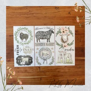 Sweet Lamb - reDesign Decor Transfer - Furniture Decor transfer - rub on image transfer - 3 sheets 6" x 12" each sheet
