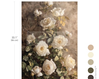 Silent Beauty Decoupage Paper: A1 Size Furniture Transfer (23.4" x 33.1")