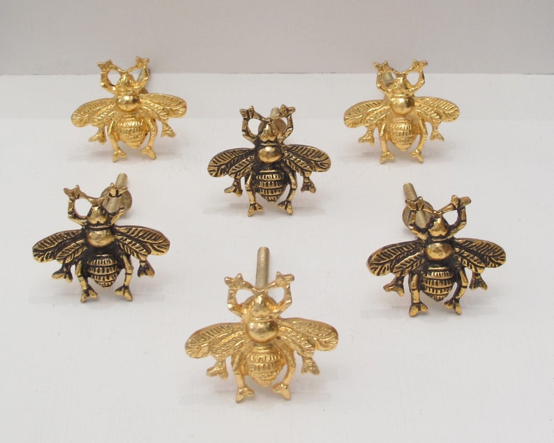 Gold Bees and Antique Brass Bumble Bee Knob Decorative Etsy