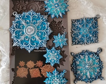 Dazzling Orates - siliconen mal sneeuwvlok - voedselveilig - 5 x 10 inch