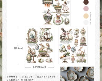 Garden Whimsy Furniture Transfer - Middy 3 sheets - 8.5"x11" each