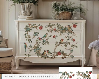 ◆◆クレイジー  Decoration (R-Devo) S  スリーブ付：C000616-013◆◆ Rosette Aviary Decor Transfer - Redesign Transfer - Furniture