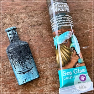 Sea Glass - Finnabair Art Alchemy Metallique Wax Paste - Cire pour meubles de décoration - Cire décorative techniques mixtes 20 ml