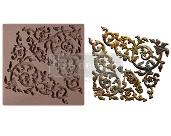 Corner Charm - Redesign with Prima Silicone Decor Mould - Furniture Mould - Mixed Media Decor Mould - 6" x 6"