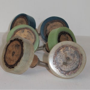 Wood Knot & Resin Decorative Knob - Dresser Pull - See Green - Slate Blue - White Knob
