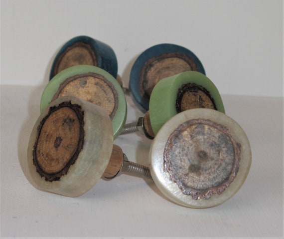 Wood Knot Resin Decorative Knob Dresser Pull See Green Etsy