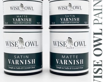 Wise Owl Matte & Satin Varnish - Wise Owl Varnish - 18oz - 32oz - Painted Furniture Sealer - Decoupage Medium - Rice Paper Medium