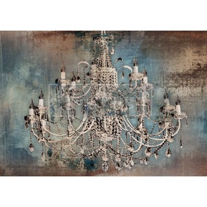 Moody Chandelier A1 Decoupage Rice paper - Redesign Decor paper - Furniture Decoupage Paper - Furniture Decor - 23.4" x 33.1"