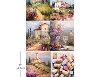 Romantic Getaway - 3 pack Decoupage Decor Tissue Paper - Redesign Decoupage Paper - 19.5" x 30" each sheet - Limited Edition