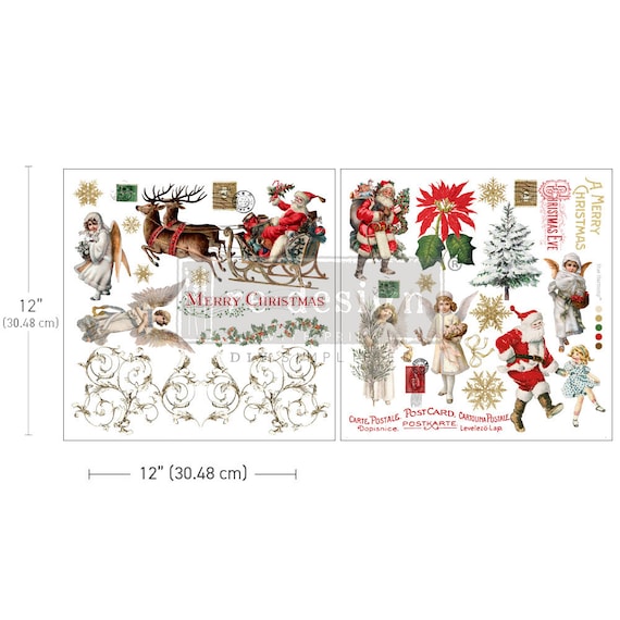 Holiday Traditions Vintage Santa Maxi Transfer: Holiday Furniture Decals (12" x 12")