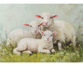 Lambs of Serenity Decoupage Paper - reDesign A3 Fibre Tissue (11.7" x 16.5")