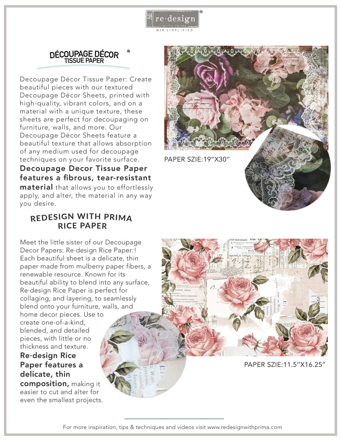 Redesign Decor Rice Paper: Herbs, Roses, Twilight Field (11.5