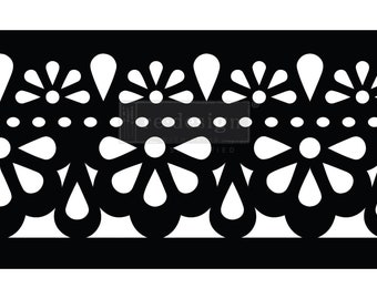 Rouleau de pochoirs en dentelle classique : bâtons CeCe et style, auto-adhésifs, 7 x 5 mètres