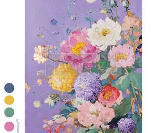 Lilac Serenade - reDesign Fibre Paper -Furniture decoupage Paper - 1 sheet 11.7" x 16.5"