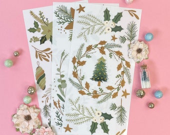 Holiday Spirit - decor opwrijven: kerstboom, krans, hulst (6 x 12 inch, 3 vellen)