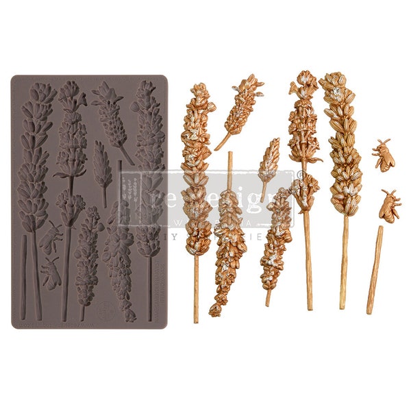 Lavender Harvest - Redesign Decor Moulds® - Furniture Decor Mould - DIY Mould - Candy Mould - Chocolate Decor Mould - 5" x 8"