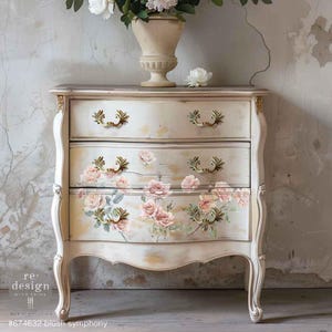 Blush Symphony Transfer - Redesign rub on Transfer - Furniture redesign Transfer - Small Transfer - 3 sheets - 6" x 12" each sheet