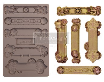 REDESIGN DECOR MOULDS® – STEAMPUNK PLATES – 1 PC, 5″X8″, 8MM THICKNESS main image 0