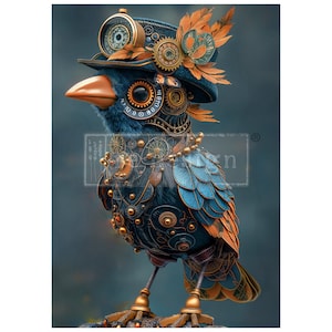 Azure Aviator - Carta in fibra per decoupage A1 - Carta per decoupage - Carta per decoupage Redesign - Un foglio - Rivestimento per cassetti 23,4" x 33,1"