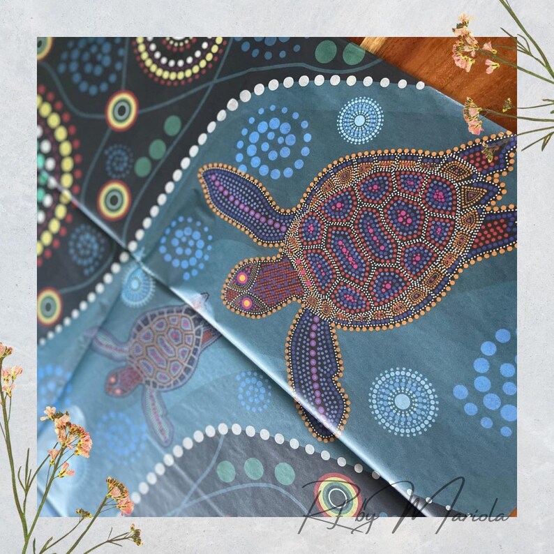 Turtles Swimming Decoupage Paper - Mint by Michelle - A1 Size image 7