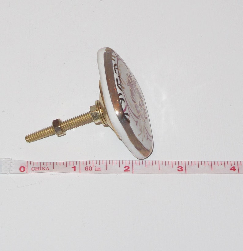 Decorative Furniture Pulls Square Ceramic Flower Pulls Gold Accent Knob