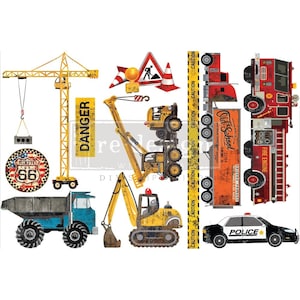 Petits transferts Under Construction - Petits transferts reDesign - Lot de 3 feuilles 6 x 12 po