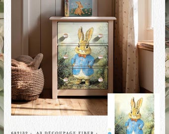 Bunny Hohl - reDesign Faser Papier - Decoupage Papier - 1 Blatt A3 30,5 x 42 cm