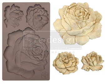 Rose étrusque - Refonte avec le moule Prima Silicone Decor