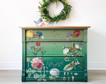 Vintage Botanical Floral Furniture Transfer: DIY Home Decor (48" x 35")