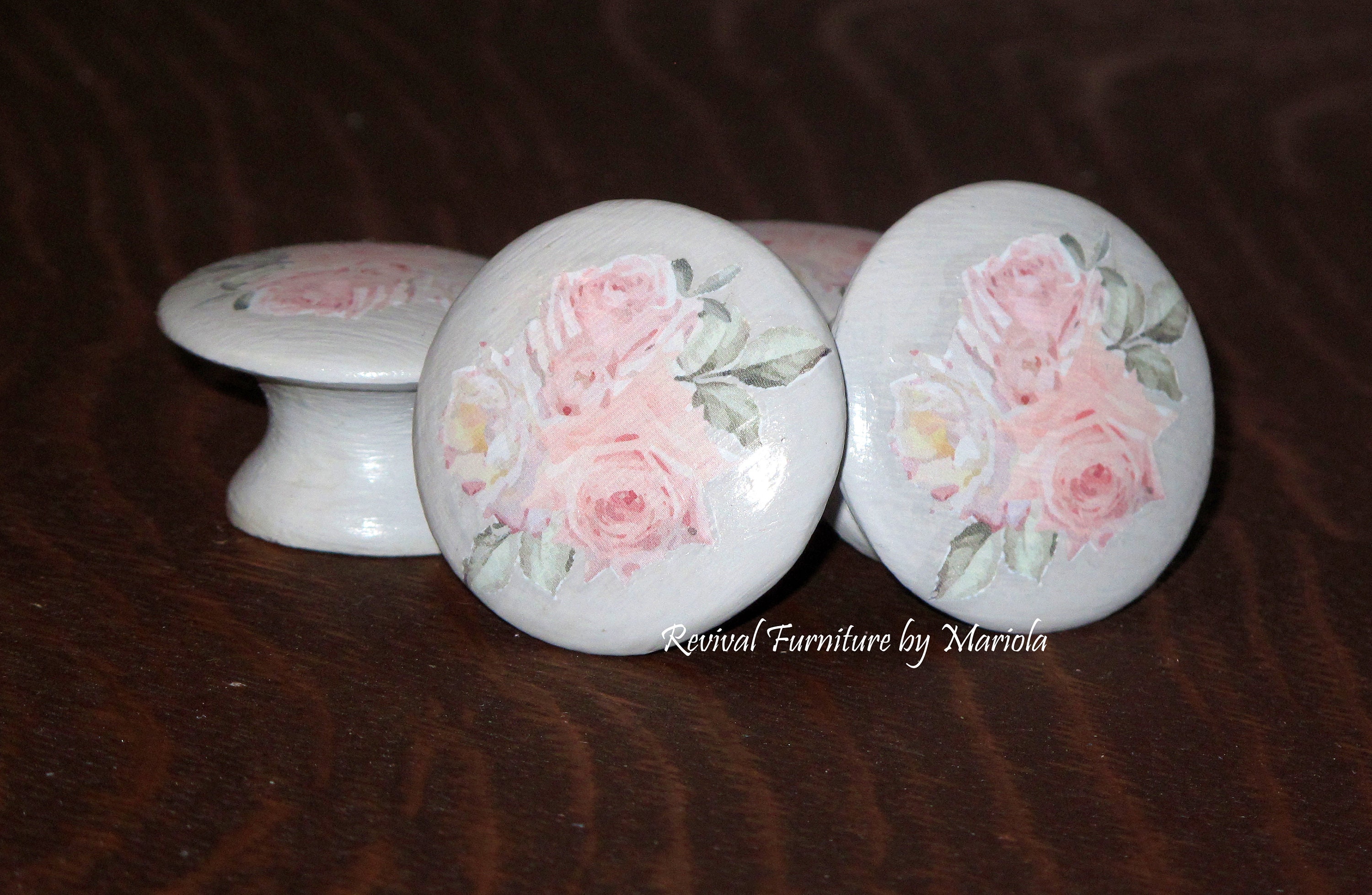 Wooden Knobs With Prima Redesign Rubon Knob Transfers Price Etsy