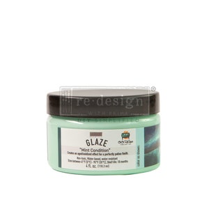 Mint Condition Glaze by CeCe ReStyled | Water-Based Tinted Glaze | Layering Effect for Furniture, Decor, & Art | 4oz by Redesign
