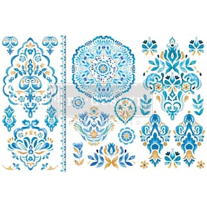Transferts artisanaux de décoration pour carrelage par reDesign - transfert d'image de meubles - transfert d'image par friction - 3 feuilles de 6 x 12 pi chacune