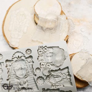 Queens of Steam Finnabair Decor Mould - Furniture Mould - Mixed Media 5&quot; × 8&quot;; Chocolate Mould; DIY Craft Supplies; Home Decor Mould