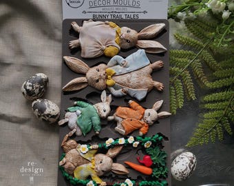 Bunny Trail Tails Silicone Mould: DIY Decor, Food Safe 5" x 8"