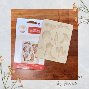 Finnabair Golden Desert-siliconenvorm: cactus, laars, maan: 3,5 x 4,5 inch