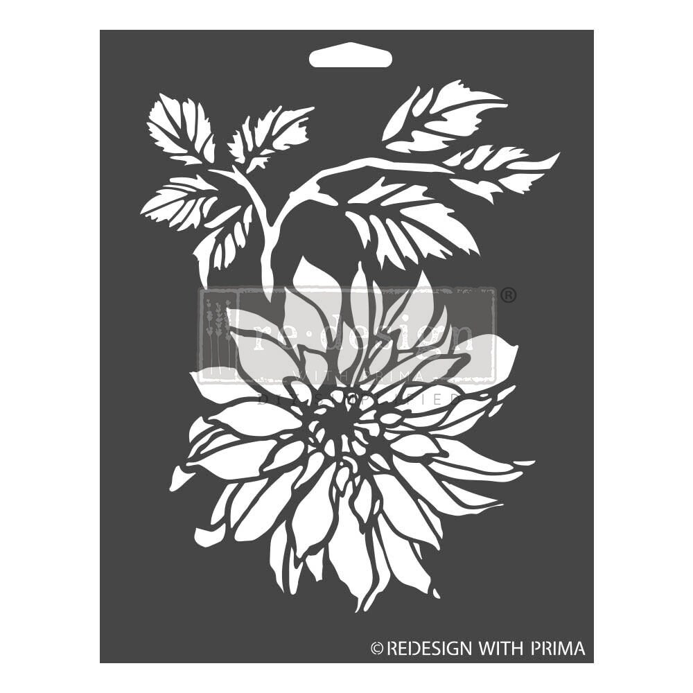 DAHLIA STENCIL for Painting on Furniture and Other Crafts. Reusable Plastic  Stencil by Stencil Up. Easy to Use Flower Stencil. C110 