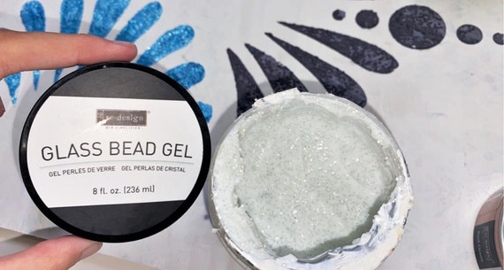 Glass Bead Gel by Redesign Stencil Gel Mixed Media 3D Stencil Gel 1 JAR,  236ML 
