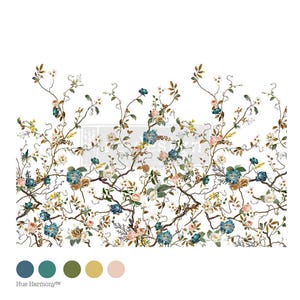 Blue Vine Large Flat Decor Transfer - Redesign Decor rub on Transfer - DIY Crafts; Home Decor - 24&quot; x 35&quot; Total sheet size