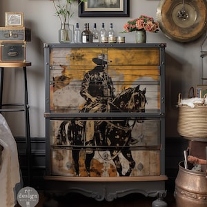 Cowboy Cavalry - A1 Decoupage Fiber Paper - Decoupage Paper - Redesign Decoupage Paper - One Sheet 23.4" x 33.1"