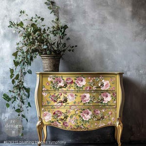 Blushing Blooms Symphy - Furniture Transfer: Large Floral DIY Decor