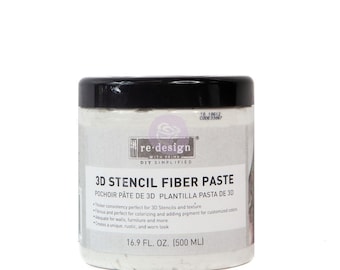 3D Stencil Fiber Paste - Raised Stencils - Easy to apply - Decor application - Mixed Media - 500ml