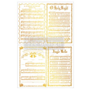 Notöverföring till julsymfoni med folie – Vintage högtidssånger (20,5 x 28 cm per ark) 2 ark