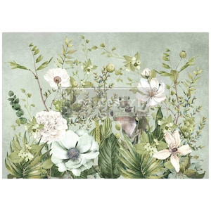 Froggy Meadow Greens - Carta in fibra per decoupage A1 - Carta per decoupage - Carta per decoupage Redesign - Un foglio - Rivestimento per cassetti 23,4" x 33,1"