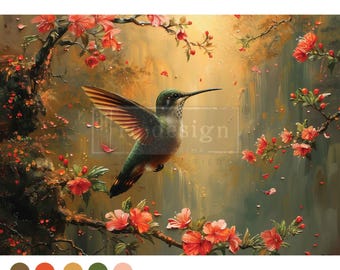 Sunset Serenade - reDesign Fibre Paper -Furniture decoupage Paper - 1 sheet 11.7" x 16.5"